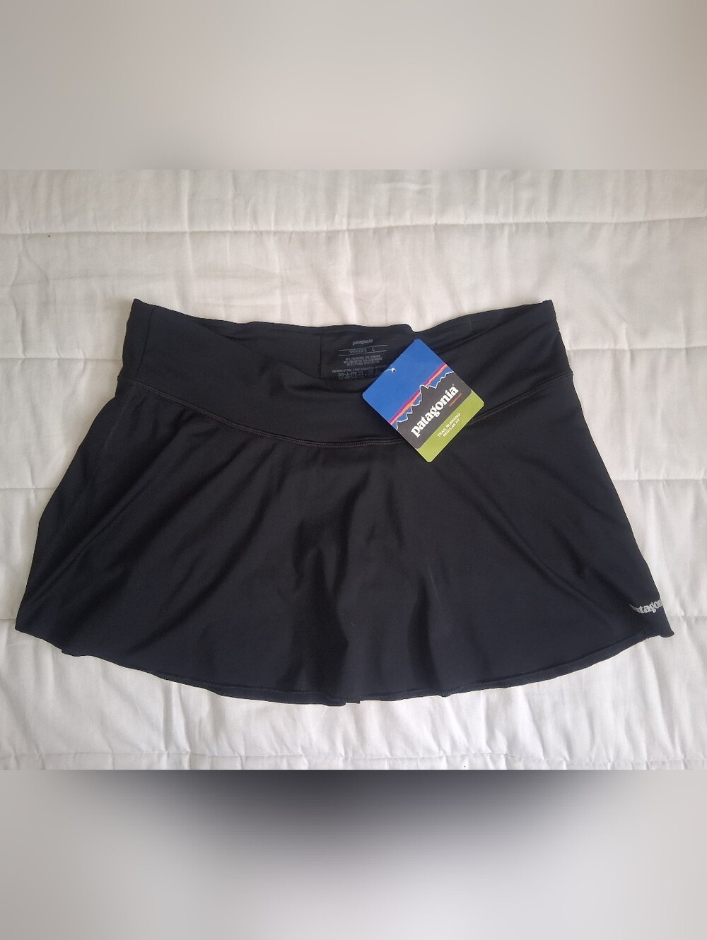 PATAGONIA WOMEN'S TRAIL RUNNING SKORT BLACK L LARGE NEW
